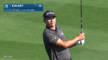 A.J. Ewart sinks 16-foot birdie putt on No. 16 at The American Express