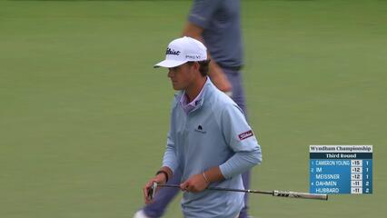 Jackson Koivun makes birdie on No. 9 at Wyndham