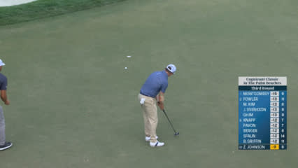 Zach Johnson curls in a 20-foot birdie putt at Cognizant Classic
