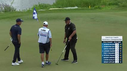 Team Clarke/Crane makes birdie on No. 17 at American Family Insurance Championship