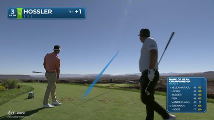 Beau Hossler hits tee shot to 6 feet, sets up birdie on No. 3 at Bank of Utah