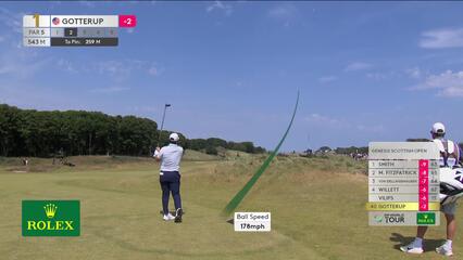 Chris Gotterup sinks 6-foot putt for birdie on No. 1 at Genesis Scottish Open