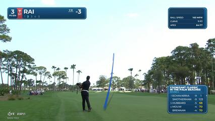 Aaron Rai taps in from 2 feet for birdie on No. 3 at Cognizant Classic