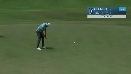Todd Clements sinks 8-foot birdie putt on No. 15 at Corales Puntacana