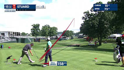 Brian Stuard drives green and birdies at Travelers