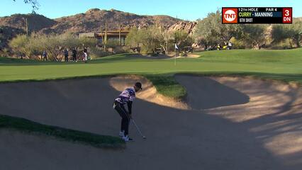 Stephen Curry nearly holes bunker shot at The Match III