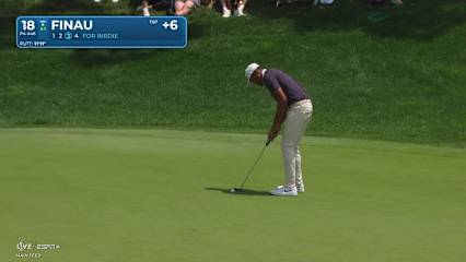 Tony Finau makes birdie on No. 18 at Travelers