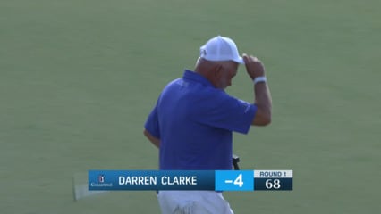 Darren Clarke ends round with birdie on No. 18 at Mitsubishi