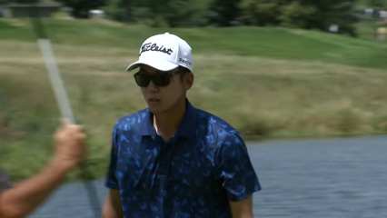 Michael Kim's tee shot in close leads to birdie at Pinnacle Bank Championship
