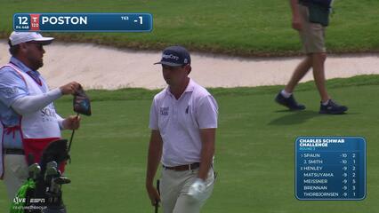 J.T. Poston drains 23-foot birdie putt on No. 12 at Charles Schwab