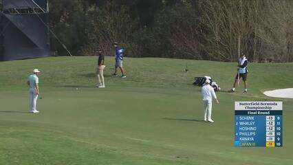 Frankie Capan III drains long birdie putt on No. 11 at Butterfield Bermuda