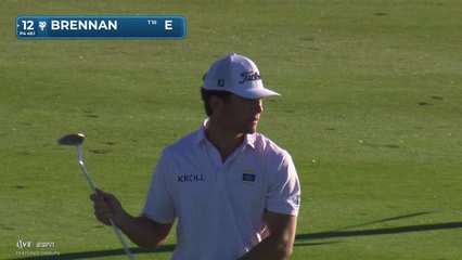 Michael Brennan gets up-and-down from 75 yards for birdie on No. 12 at Bank of Utah