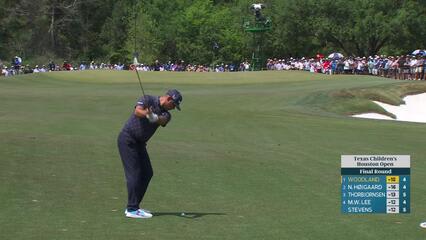 Gary Woodland hits 105-yard approach to 10 feet, sets up birdie on No. 5 at Texas Children's