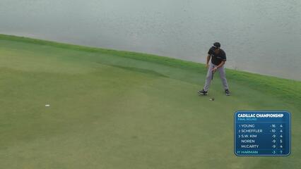 Brian Harman rolls in 15-foot eagle putt on No. 8 at Cadillac 