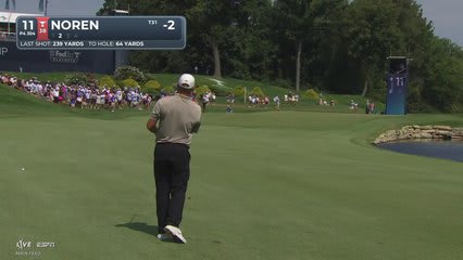 Alex Noren sinks 10-foot putt for birdie on No. 11 at BMW Championship