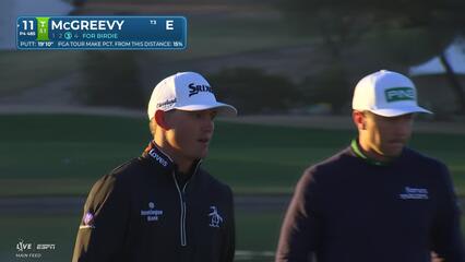 Max McGreevy sinks 20-foot birdie putt on No. 11 at WM Phoenix Open