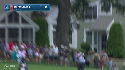 Keegan Bradley gets up-and-down from 97 yards for birdie on No. 2 at Travelers