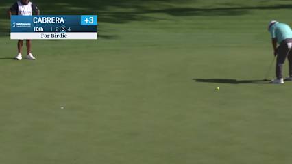 Ángel Cabrera makes birdie putt on No. 18 at Kaulig Companies Championship