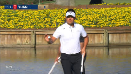 Carl Yuan makes birdie on No. 16 at THE PLAYERS