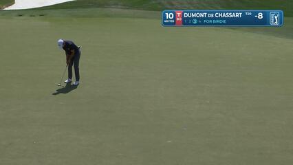 Adrien Dumont de Chassart sinks 17-foot birdie putt on No. 10 at Texas Children's
