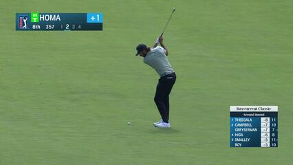 Max Homa hits 129-yard approach to 30 feet, sets up birdie on No. 8 at Baycurrent