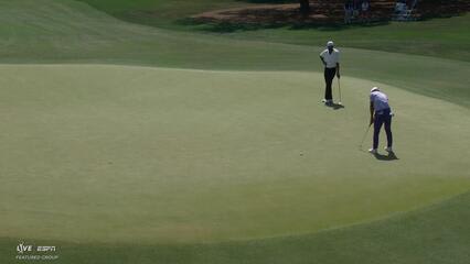 Thorbjørn Olesen sinks 20-foot birdie putt on No. 5 at Texas Children's