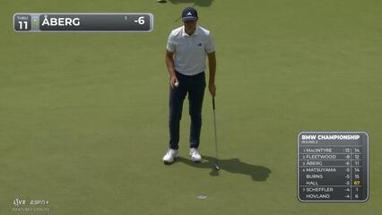 Ludvig Åberg makes birdie on No. 11 at BMW Championship