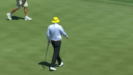Jarrod Lyle pours in a 23-foot birdie putt at Valero