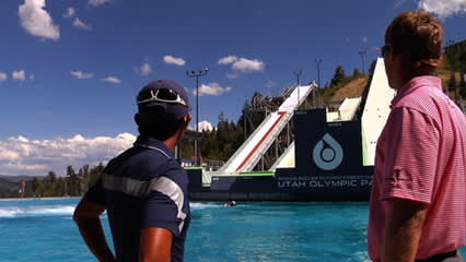 Players visit the Utah Olympic Park at the Utah Championship