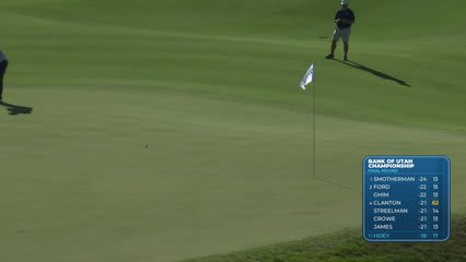 Rico Hoey taps in from 1 foot for birdie on No. 18 at Bank of Utah