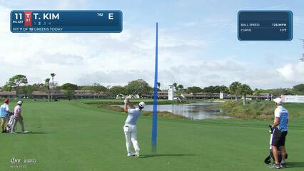 Tom Kim hits 180-yard approach to 16 feet, sets up birdie on No. 11 at Cognizant Classic