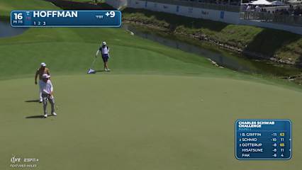 Charley Hoffman sinks a 28-foot birdie putt on No. 16 at Charles Schwab