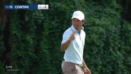 Martin Contini sinks a 26-foot birdie putt at Honda