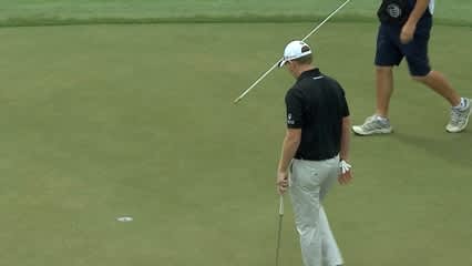 Stephen Gallacher makes 13-foot birdie putt on No. 5 at Cadillac