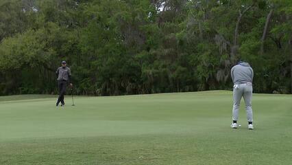 John Pak holes out for birdie from 87-feet on No. 6 at Club Car Championship