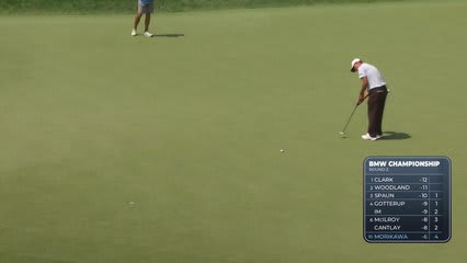 Collin Morikawa sinks 22-foot birdie putt on No. 5 at BMW Championship
