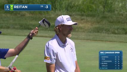 Kristoffer Reitan sinks 25-foot birdie putt on No. 5 at RBC Canadian