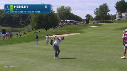 Russell Henley sinks 22-foot birdie putt on No. 1 at Travelers