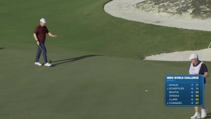 Robert MacIntyre sinks 34-foot birdie putt on No. 16 at Hero World Challenge