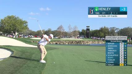 Russell Henley hits 120-yard approach to 9 feet, sets up birdie on No. 13 at Arnold Palmer