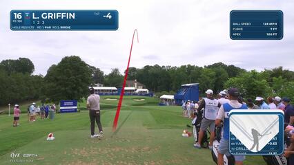 Lanto Griffin sinks a 29-foot birdie putt on No. 16 at Wyndham