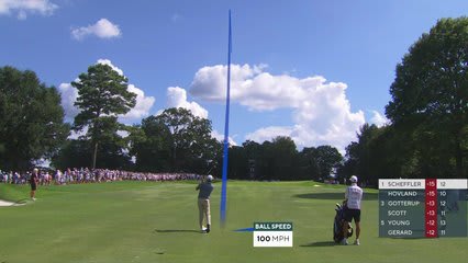 Scottie Scheffler gets up-and-down from 115 yards for birdie on No. 13 at TOUR Championship