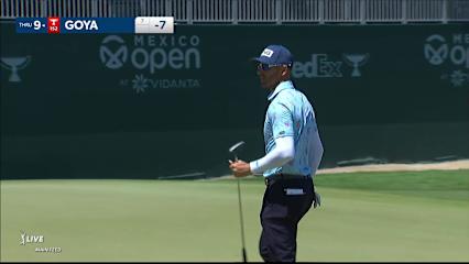 Tano Goya makes birdie on No. 18 at Mexico Open