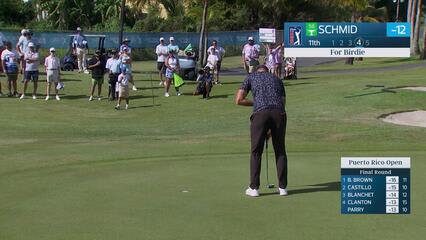 Matti Schmid makes birdie on No. 11 at Puerto Rico