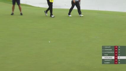 Viktor Hovland sinks 4-foot putt for birdie on No. 18 at RBC Canadian