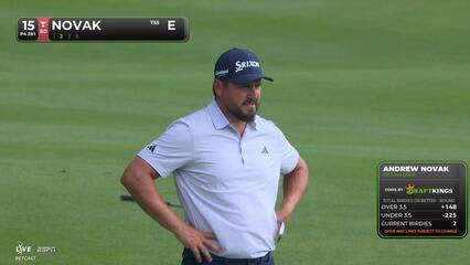 Andrew Novak sinks 5-foot putt for birdie on No. 15 at Travelers