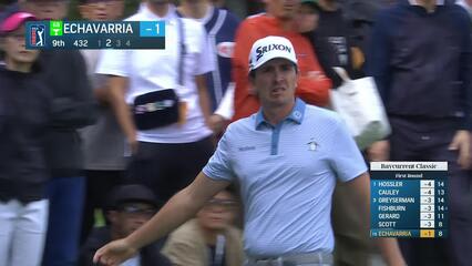 Nico Echavarria holes out from rough for 26-foot birdie on No. 9 at Baycurrent