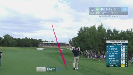 Robert MacIntyre hits 170-yard approach to 4 feet, sets up birdie on No. 10 at Valero
