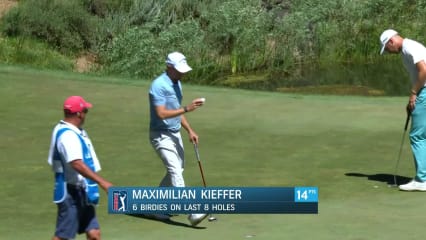 Maximilian Kieffer rolls in birdie putt at Barracuda