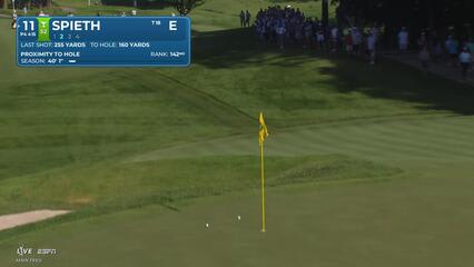 Jordan Spieth gets up-and-down from 158 yards for birdie on No. 11 at John Deere